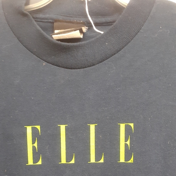 Navy ELLE neon Green Graphic T-Shirt M - Picture 3 of 6
